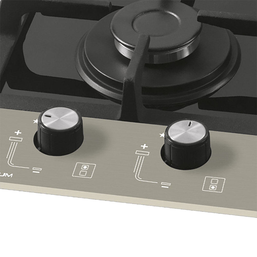 Cooktop a Gás Fischer, 2 Bocas, Vidro Platinum 2734960652 Catral